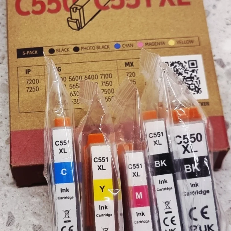 Home 5x kompatibel pgi 550 cli 551 xl mit chip – für canon pixma ip mg mx